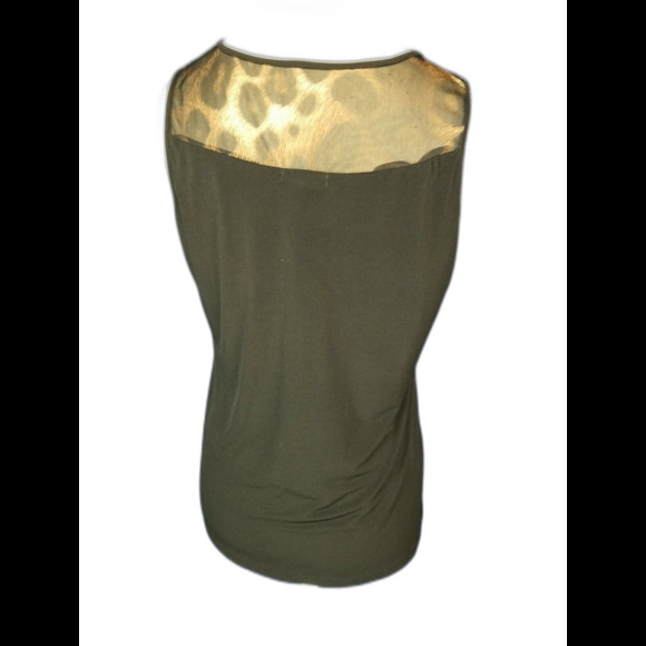 Susan Lawrence womens black and animal print sleeveless top.Mob Wife  Size Small - Picture 4 of 5